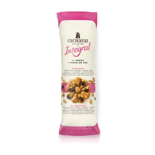 Cachafaz Galletitas Integrales Avena y Pasas x225g