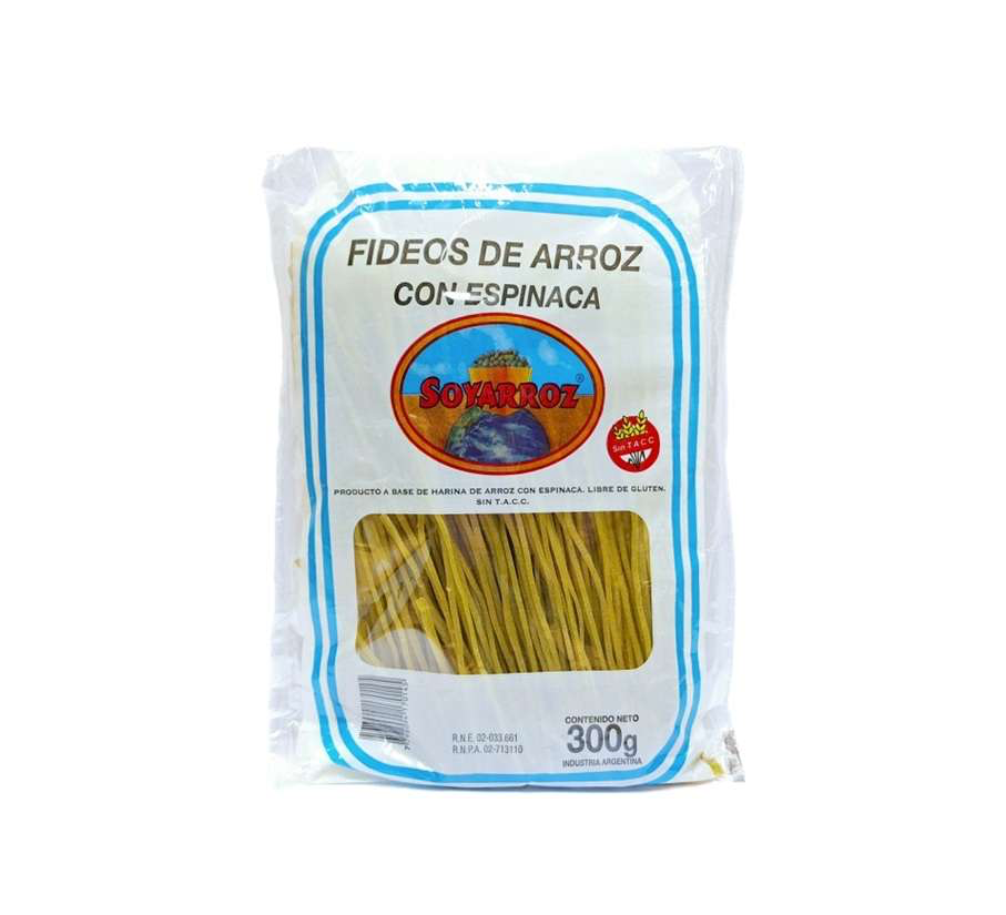 Soyarroz Fideos Espinaca X300G.