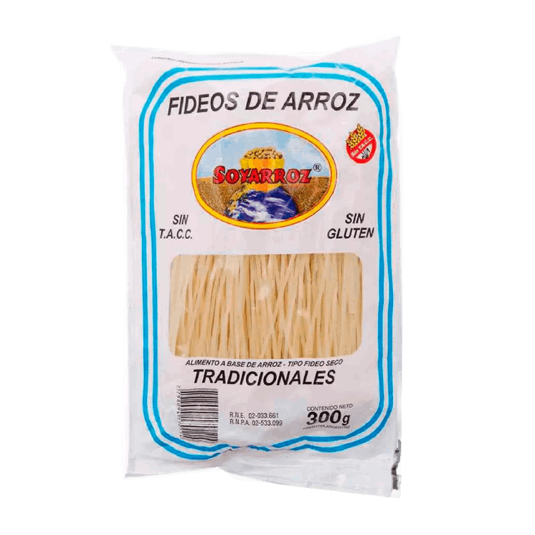 Soyarroz Fideos Tradicional Grueso X300G