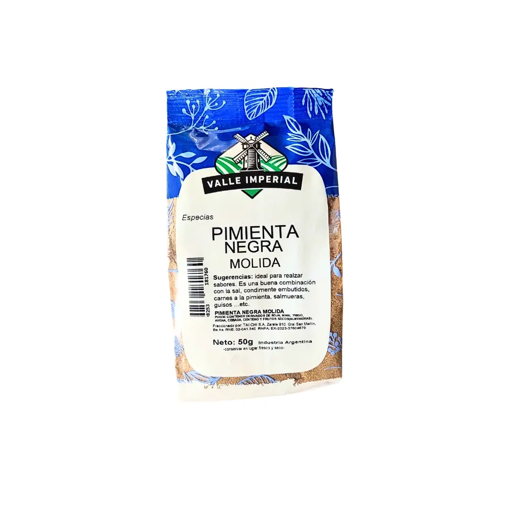 Valle Imperial Pimienta Negra Molida x50g