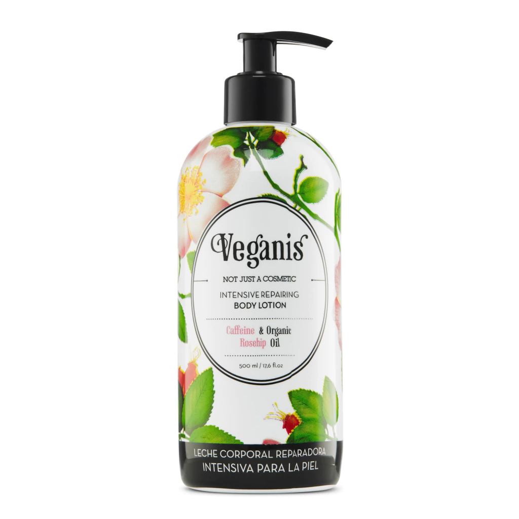 Veganis Leche Corporal Cafeína y Rosa Mosqueta 500ml
