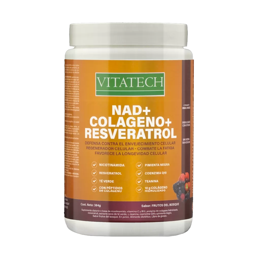Vitatech Nad+Colágeno+Resveratrol Sabor Frutos Del Bosque x384G
