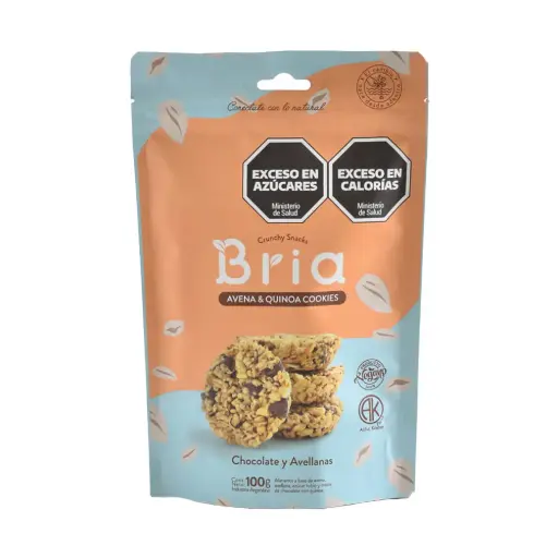 [BRIA QUINOA COOKIES CHOCO Y AVELLANAS X100G] Bria Quinoa Cookies Chocolate y Avellanas x100g.