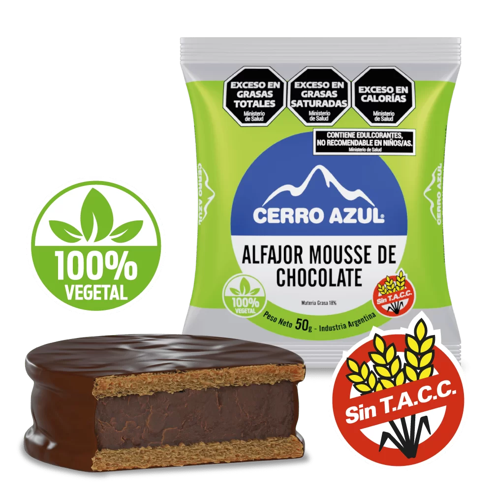 [CERRO AZUL ALFAJOR VEGANO CHOCO X55G] Cerro Azul Alfajor Vegano Choco X55G