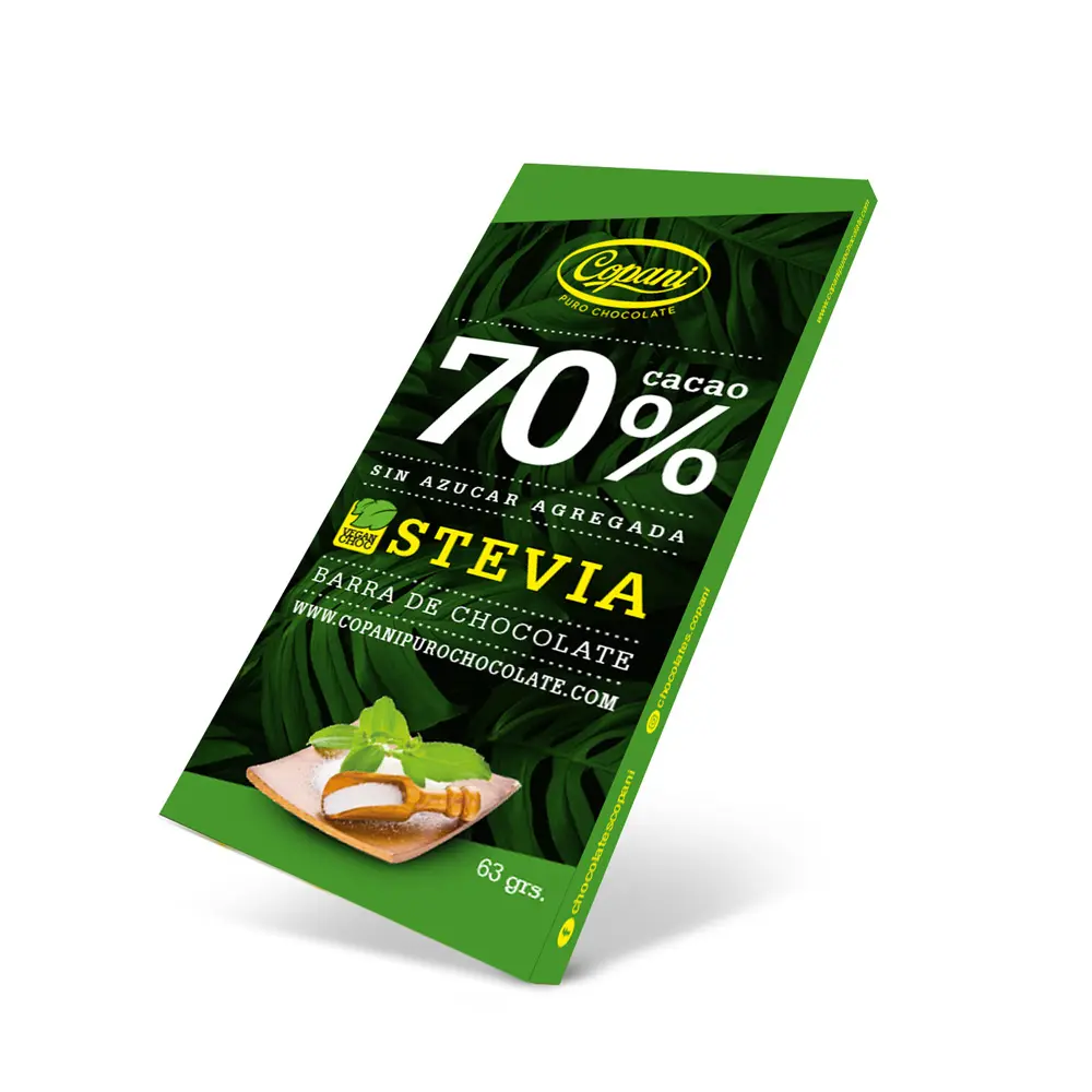 [COPANI TABLETA 70% C/STEVIA X63GRS] Copani Choco 70% C/Stevia X63Grs
