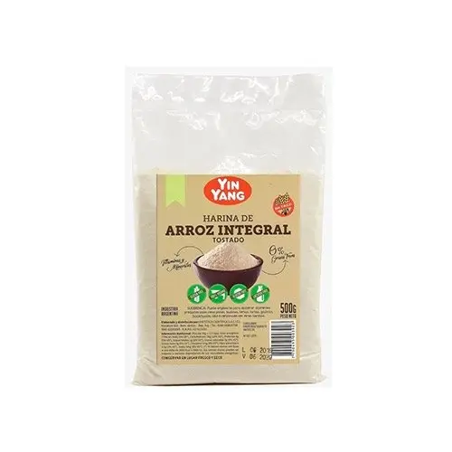 [DC HAR. DE ARROZ INTEGRAL TOSTADA ORG X500GRS] Ying Yang Harina De Arroz Integral Tostada Orgánica X500G