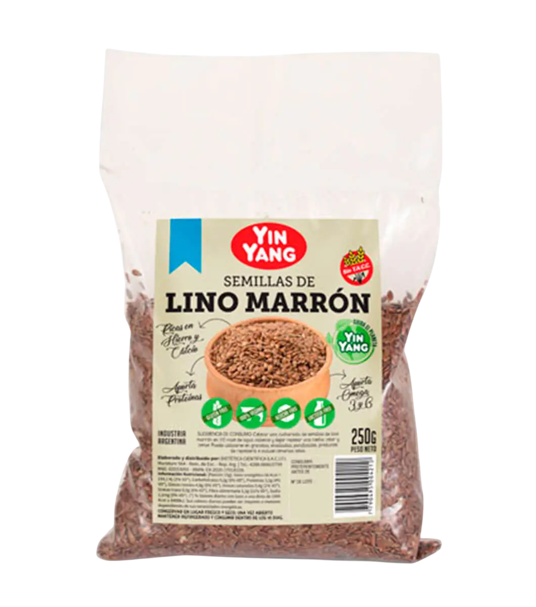 [DC LINO MARRON ORG X250GRS] Ying Yang Semillas De Lino Marrones Organicas 250g
