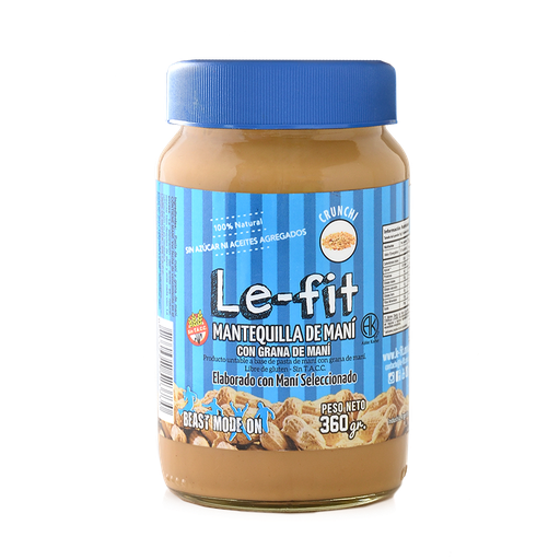 [LEFIT MANTECA DE MANI CRUNCHY x400g] Lefit Manteca De Mani Crunchi X400G