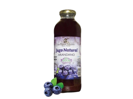 [TRANQ JUGO ARANDANO S/AZ X500ML VIDRIO] La Tranquilina Jugo Natural Arandanos 500cc