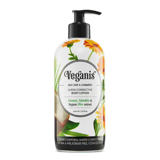 [VEGANIS COCO Y CALENDULA (ESTRIAS) X500G] Veganis Leche Corporal Coco Y Calendula (Estrias) 500ml.