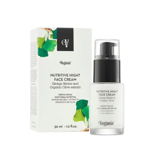 [VEGANIS FACIAL DE NOCHE (GINKGO BILOBA) X30ML] Veganis Crema Facial Reparadora Nocturna 30 ml