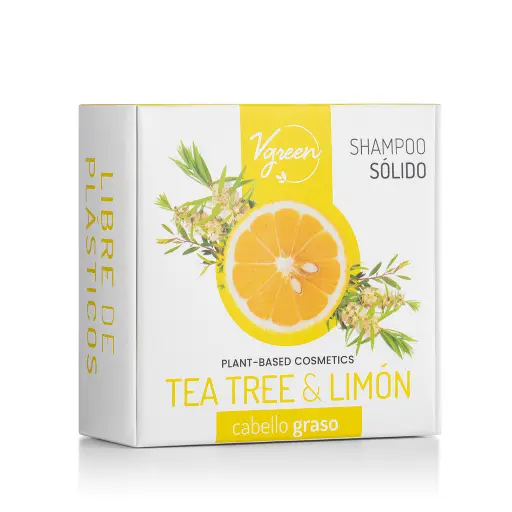 [VGREEN SHAMPOO SOLIDO GRASO X60G] Vgreen Shampoo Solido Tea Tree y Limón GRASO 65g