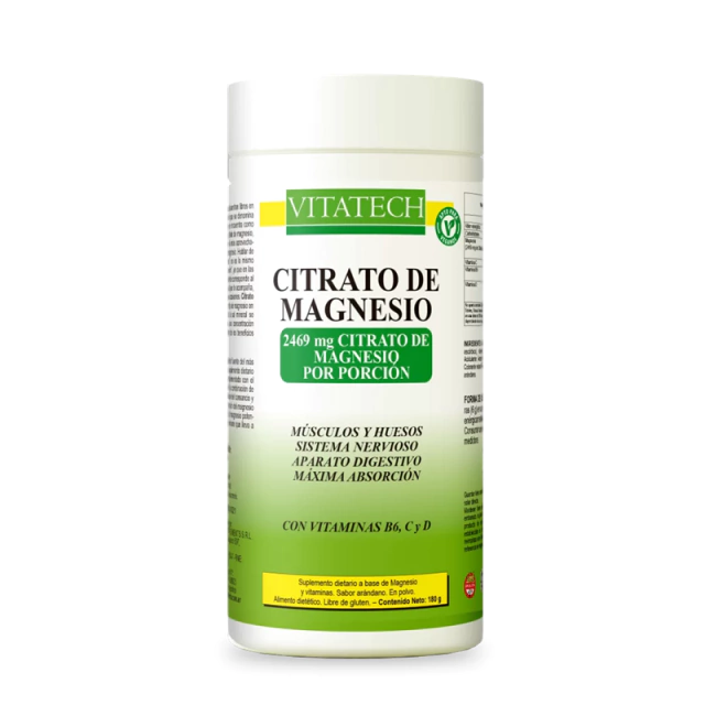 [VITATECH MAGNESIO CITRATO POLVO X180G] Vitatech Citrato De Magnesio En Polvo x180G