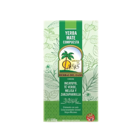 [YERBA MATE COMPUESTA C/TE VERDE X500G.] Yerba Mate Compuesta Con Te Verde Oasis X500G