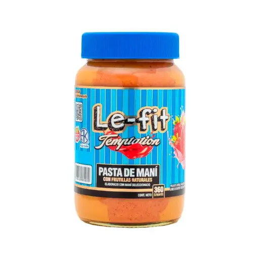 [LEFIT PASTA DE MANI CON FRUTILLA X400G] Lefit Manteca De Mani C/ Frutilla x400G