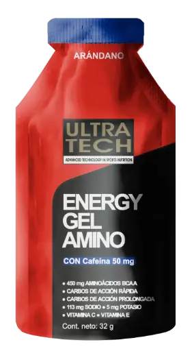 [ULTRATECH ENERGY GEL AMINO CAFEINA ARAND X32G] Ultratech Energy Gel Amino c/ Cafeína Sabor Arándanos x32G
