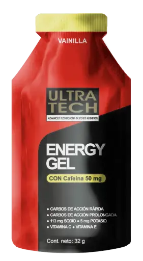 [ULTRATECH ENERGY GEL AMINO CAFEINA VAINILLA X32G] Ultratech Energy Gel Amino c/ Cafeína Sabor Vainilla x32G