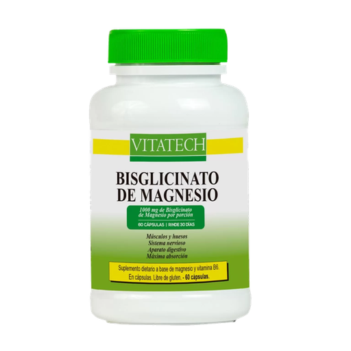 [VITATECH BISGLICINATO DE MAGNESIO X6OCAPS] Vitatech Bisglicinato De Magnesio x60Caps